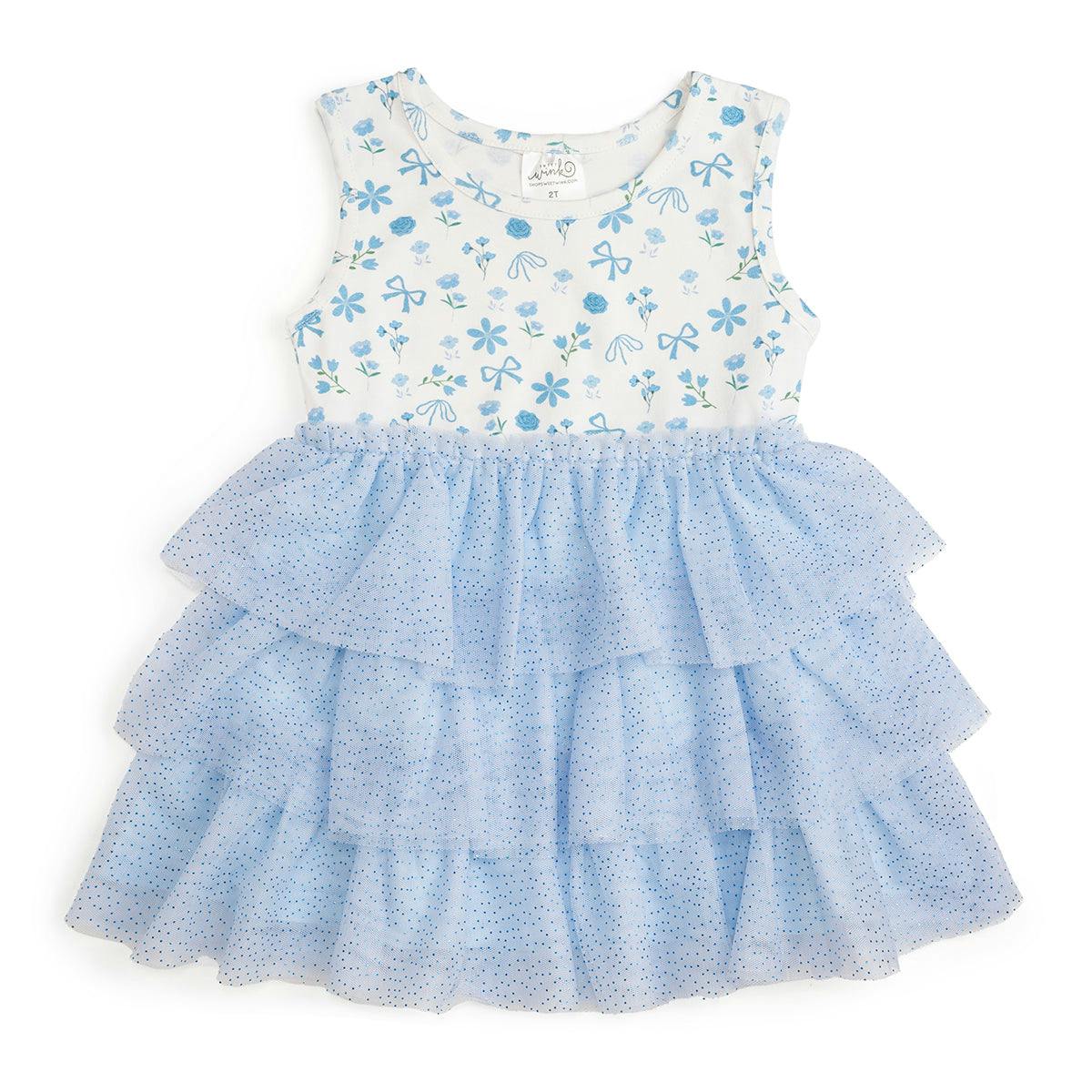 Sky Floral Tank Tutu Dress