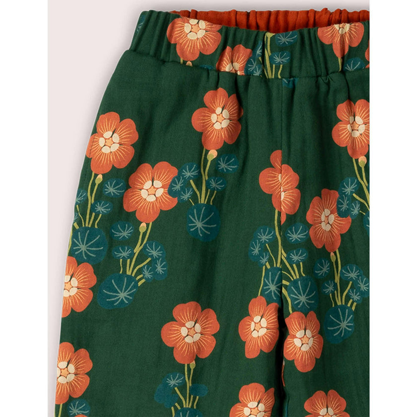 Orange Blooms Reversible Pull On Trousers, Green