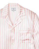 Women's Silk Nightshirt in Pink Stripe
