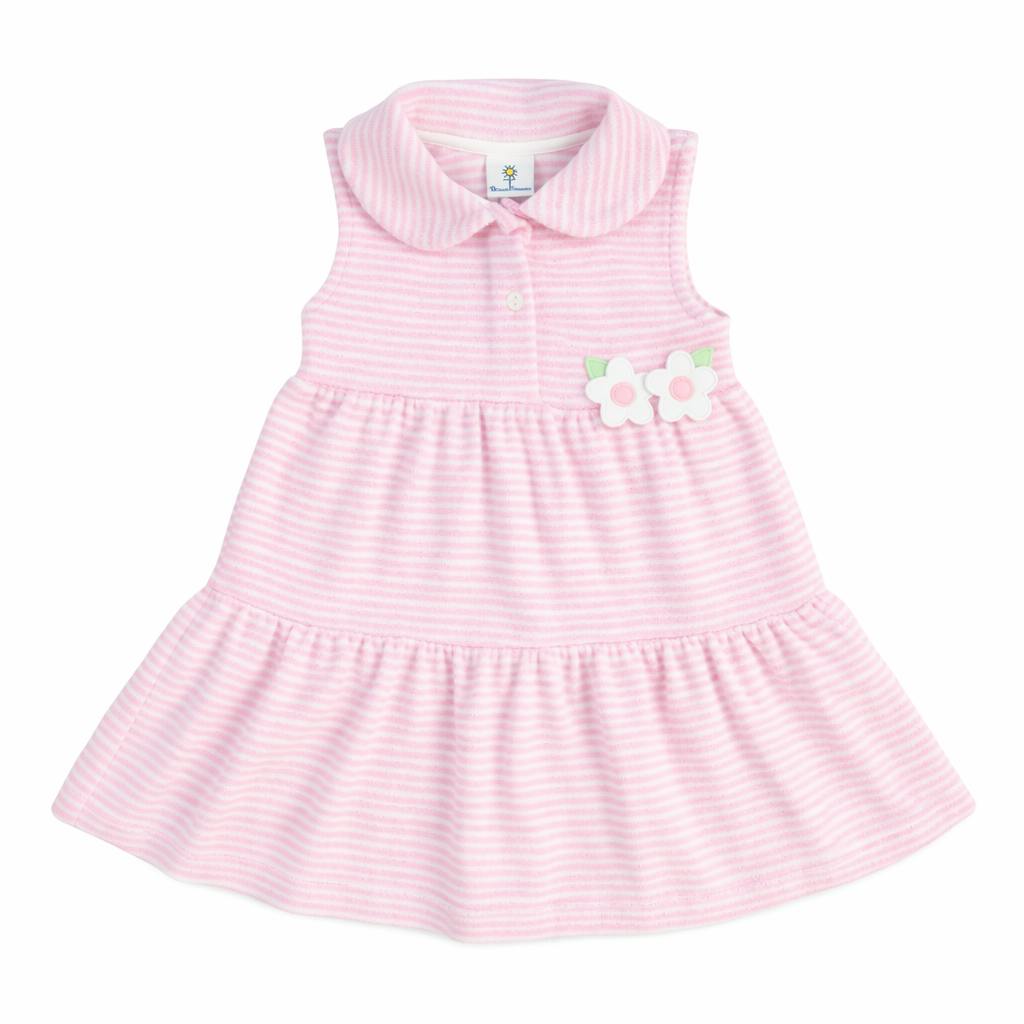 Stripe Terry Dress with Flowers
