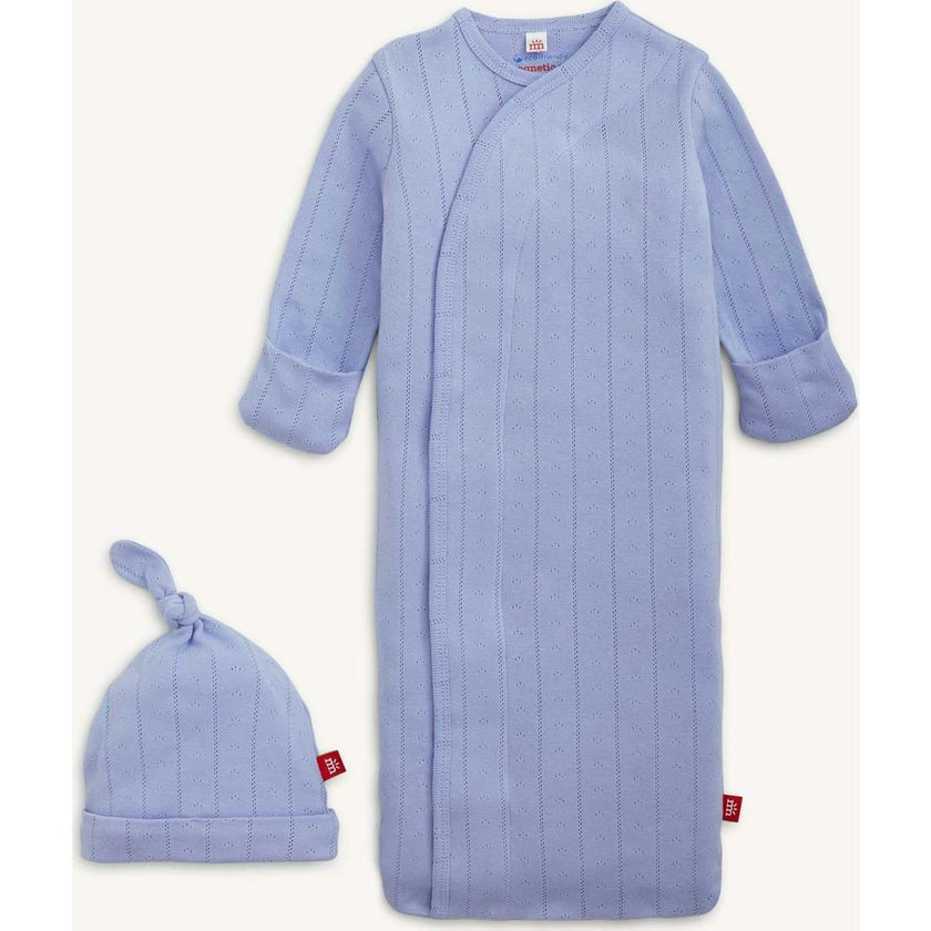 Wisteria Pointelle Magnetic Gown + Hat Set