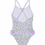 Girls' one-piece swimsuit, purple | POPPY 1P