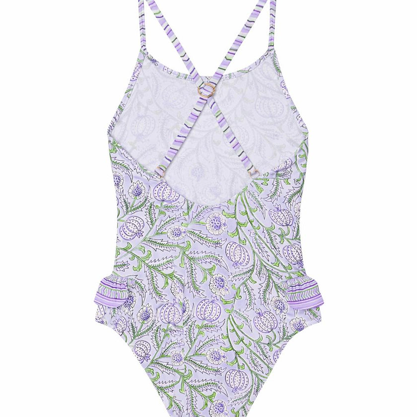 Girls' one-piece swimsuit, purple | POPPY 1P