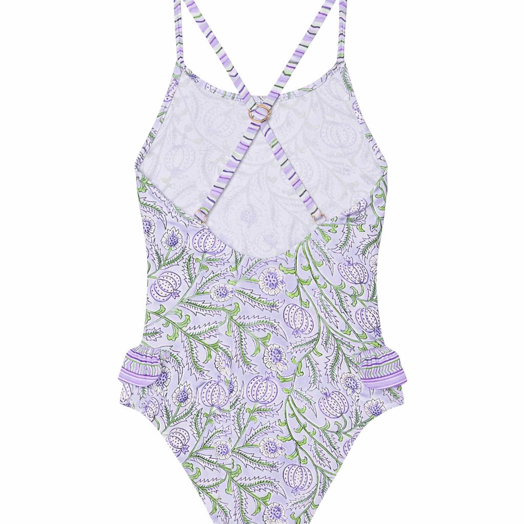 Girls' one-piece swimsuit, purple | POPPY 1P