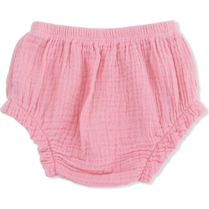 Solid Muslin Poignant Pink - Smocked Top with Bloomer