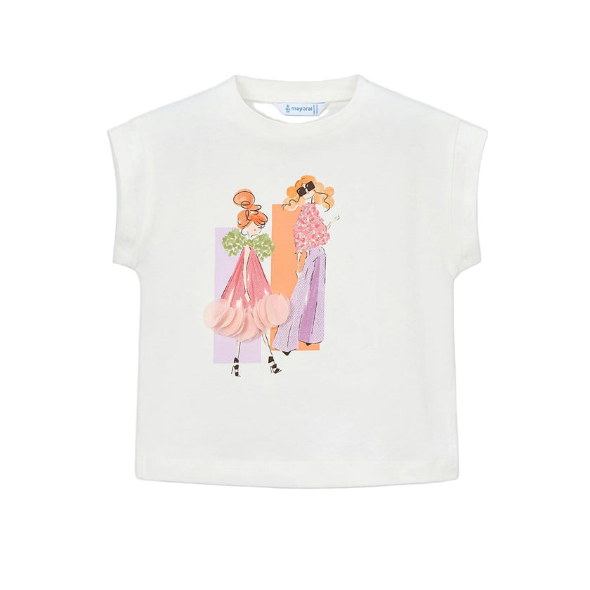 White Doll Print T-Shirt