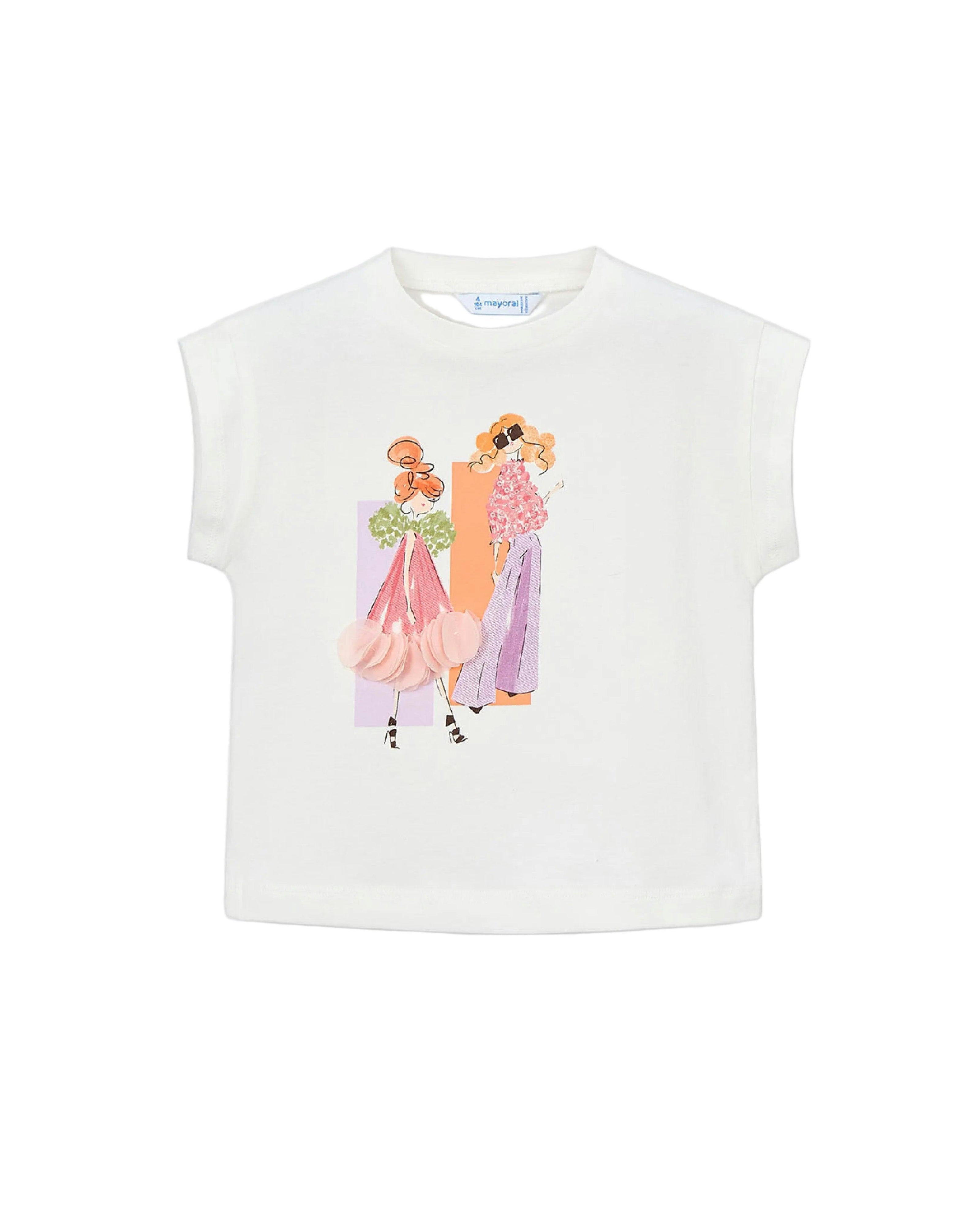 White Doll Print T-Shirt