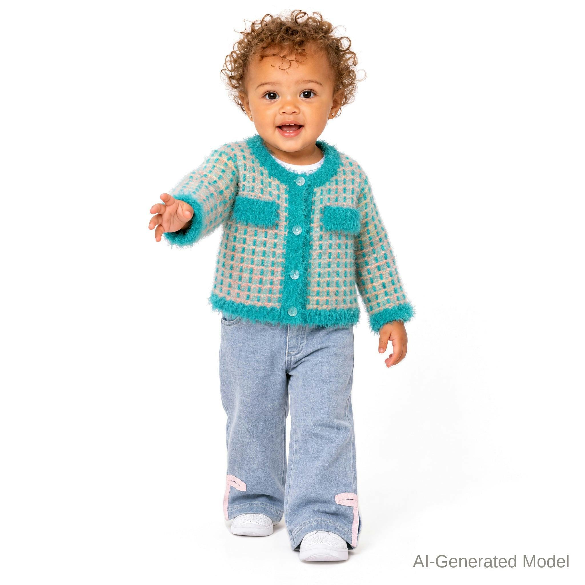 Infant (9-24M) Stripe Cardigan & Pant Set | Tweed Cutie
