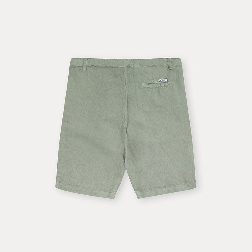 Grey Green Linen Cotton Shorts