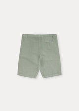 Grey Green Linen Cotton Shorts