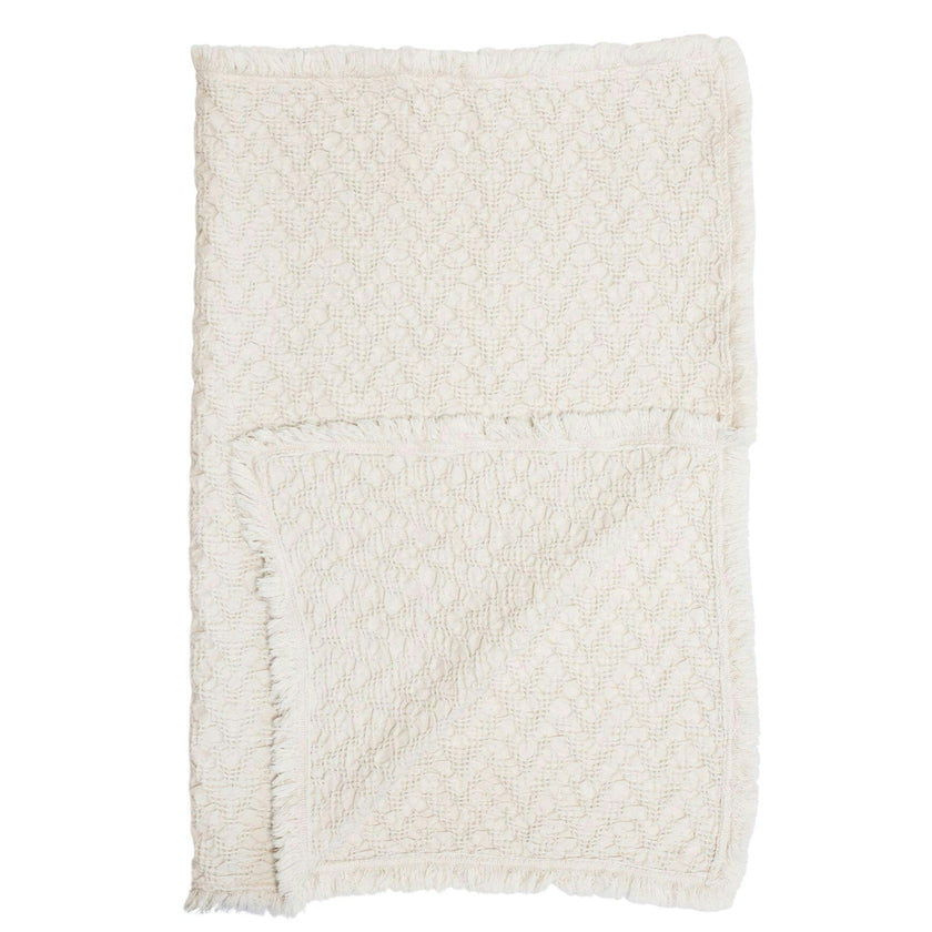 Oatmeal Boho Jacquard Knit Baby Blanket