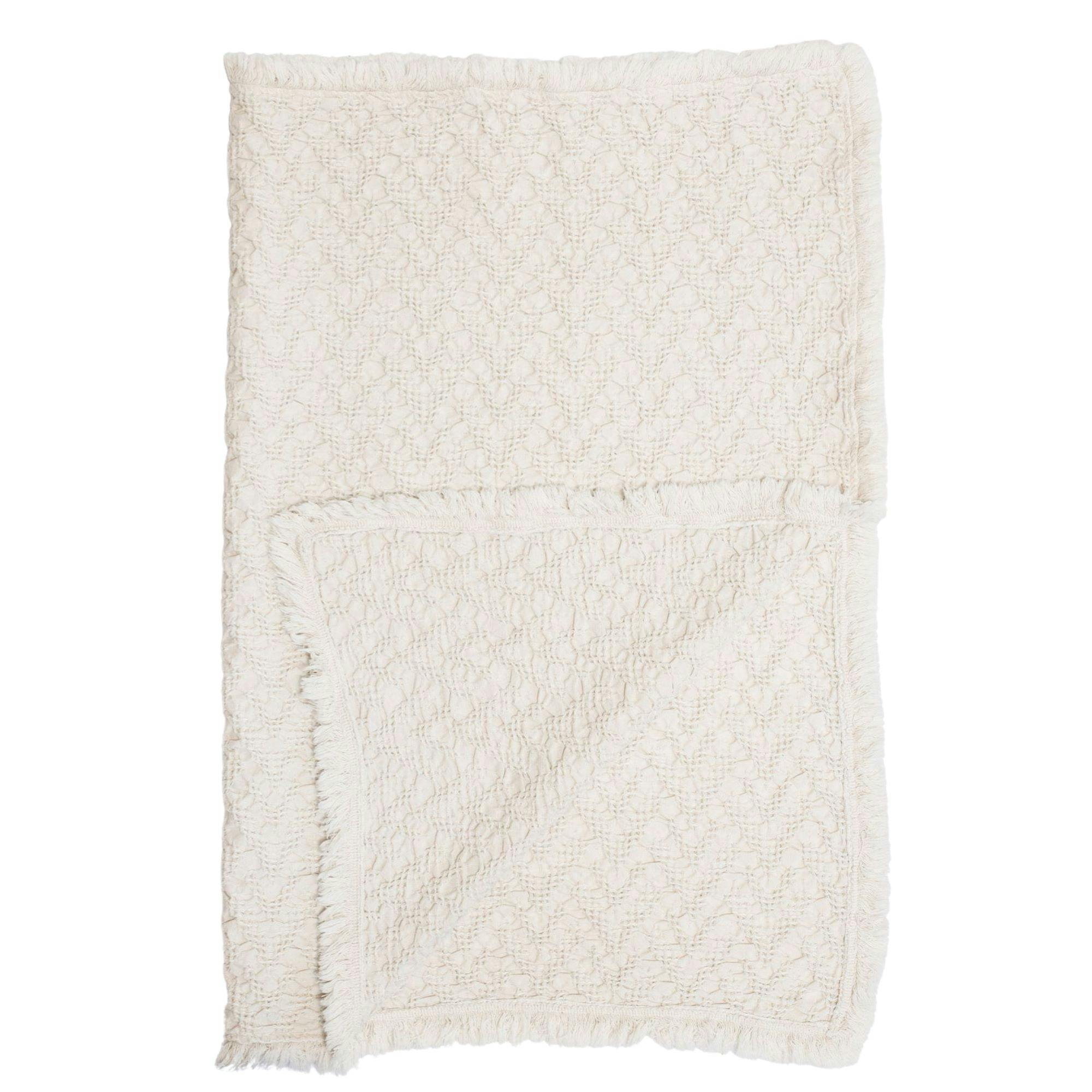 Oatmeal Boho Jacquard Knit Baby Blanket