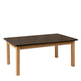 Matt Black Rectangle Table (47.5" x 30" x 17") –  Solid Oak Frame