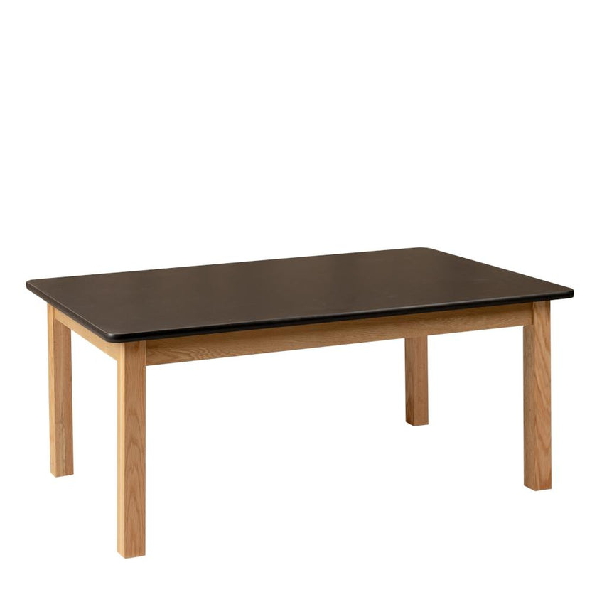 Matt Black Rectangle Table (47.5" x 30" x 17") –  Solid Oak Frame