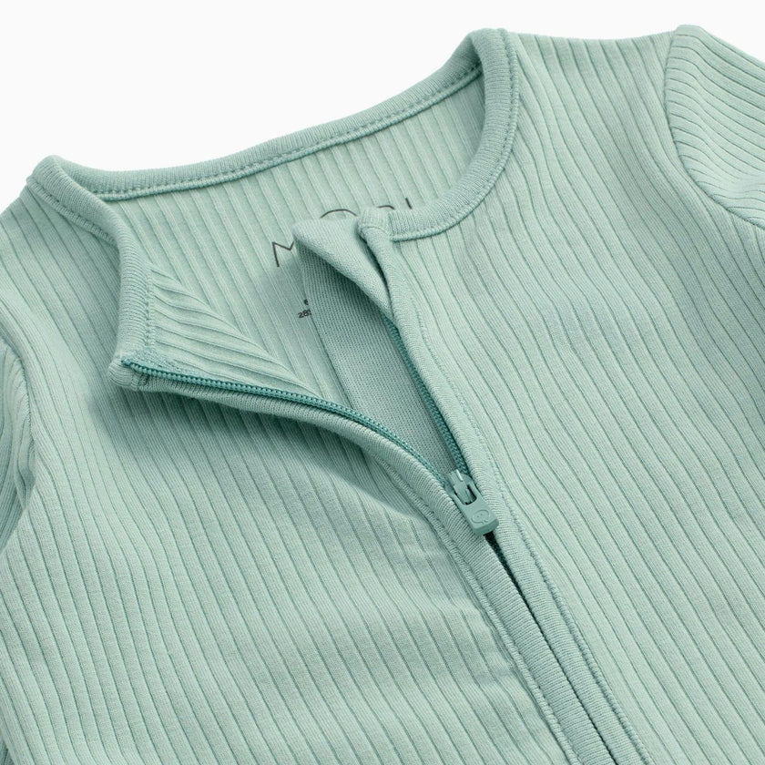 Ribbed Clever Zip Footed Baby Pajamas