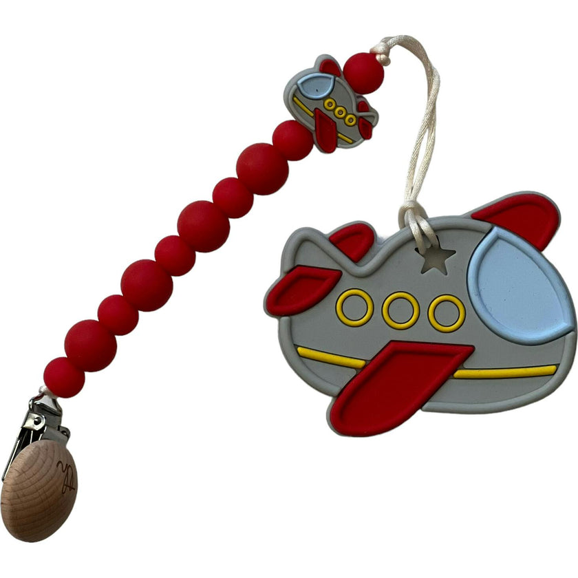 Air Plane Pacifier And Toy Clip With Teether Bundle
