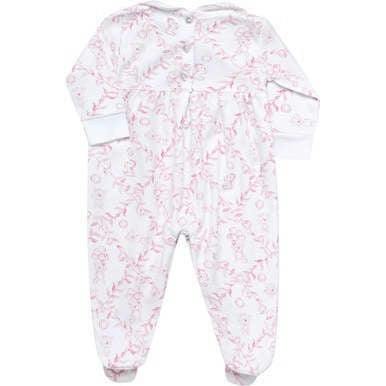 Pink Bears Trellace Smocked Footie
