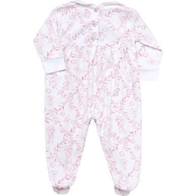 Pink Bears Trellace Smocked Footie