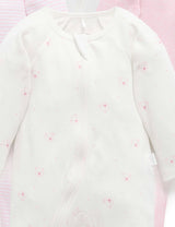 4 Pack Zip Growsuit Pale Pink Bear Pack