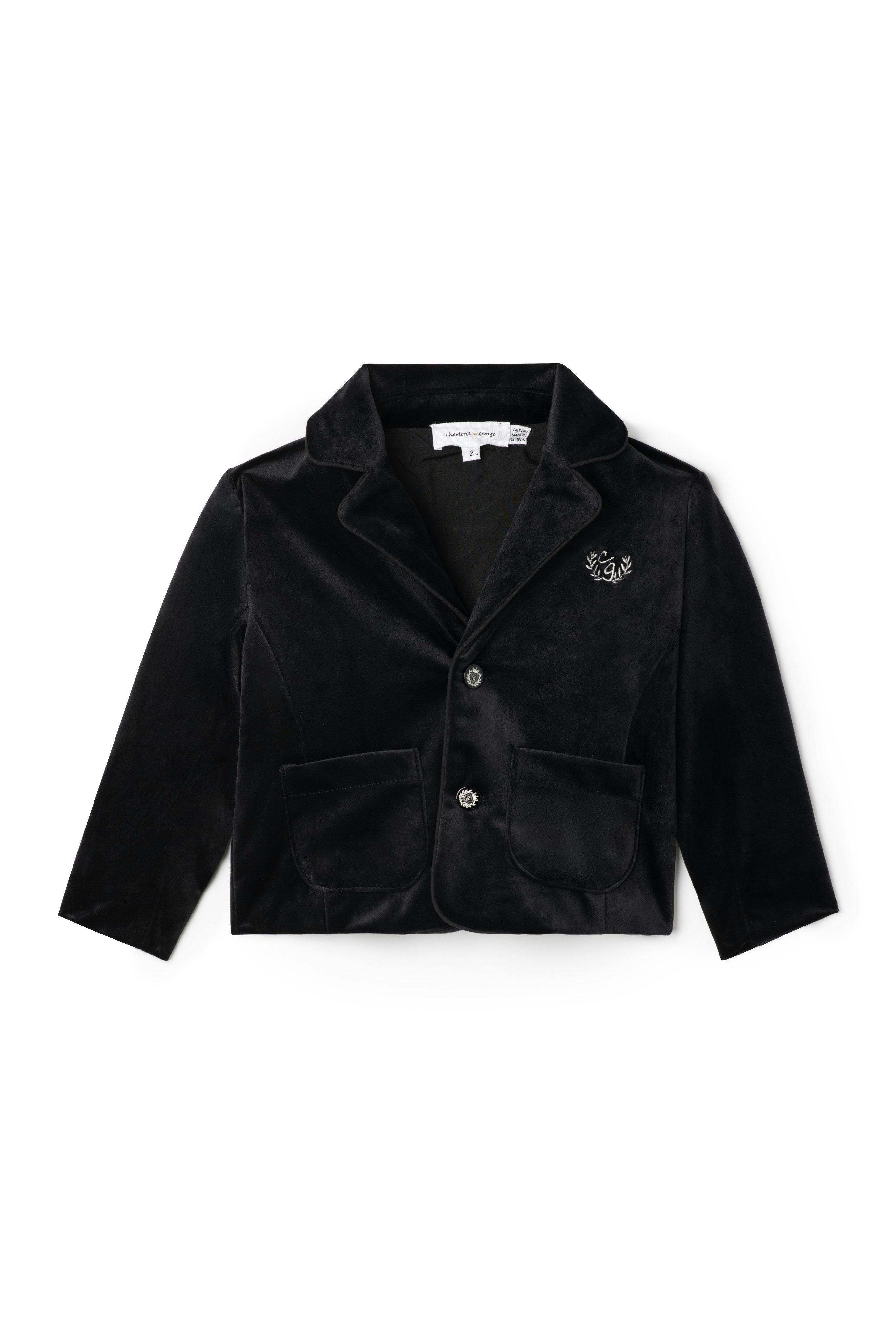 Crest Embroidered Button Front Jacket