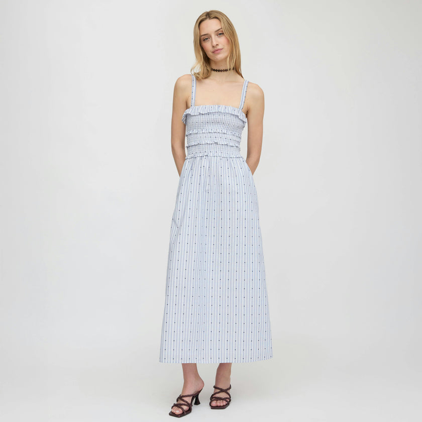 The Analise Nap Dress - Blue Swiss Dot