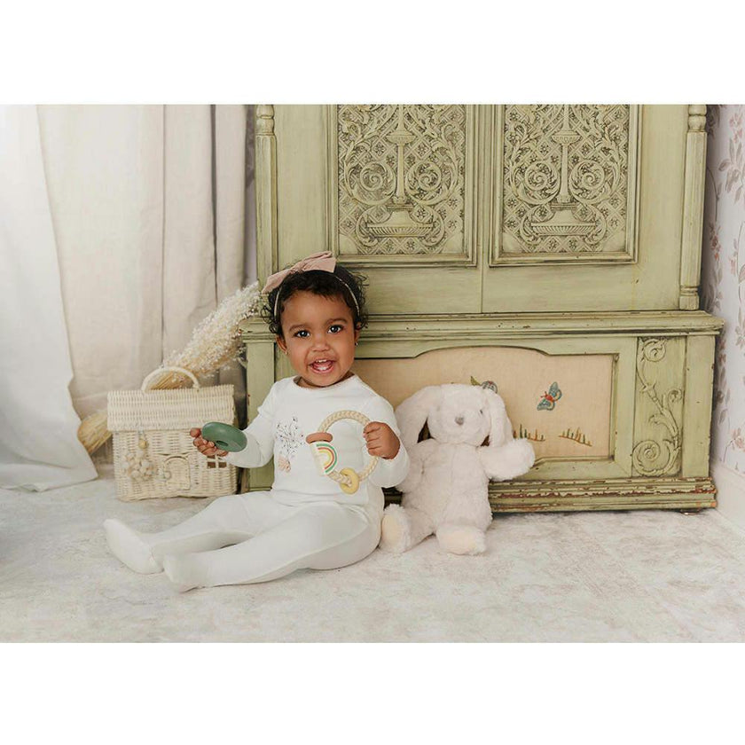 Nature's Florals Layette Set Ivory & Rose