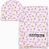 Milk & Cookies Pink Bamboo Swaddle & Beanie Set