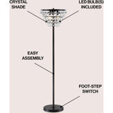 Jemma 60" Crystal/Metal LED Floor Lamp