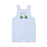 Check Seersucker Shortall With Golf Cart