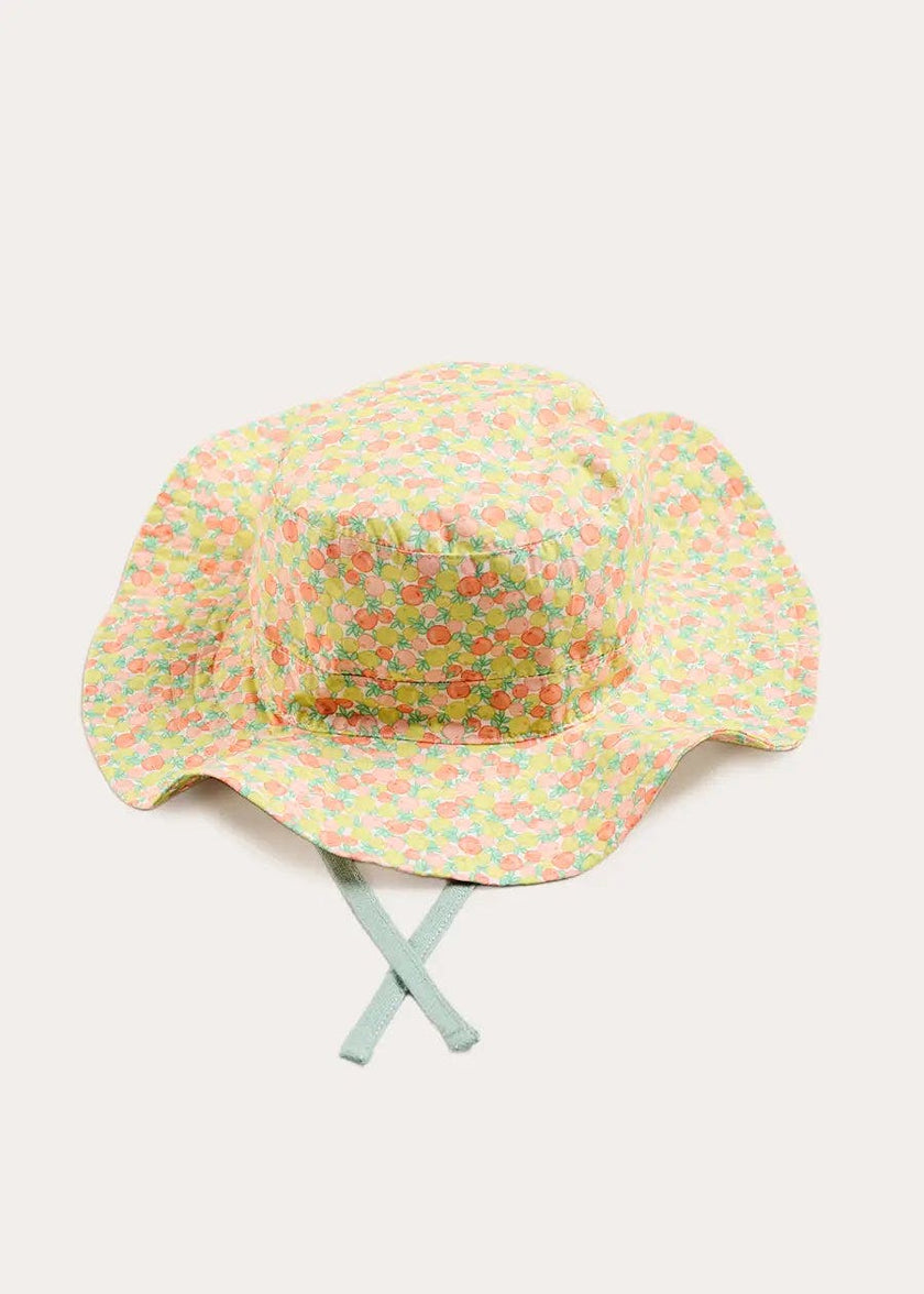 Annie Apple Print Beach Hat in Green (S-L)