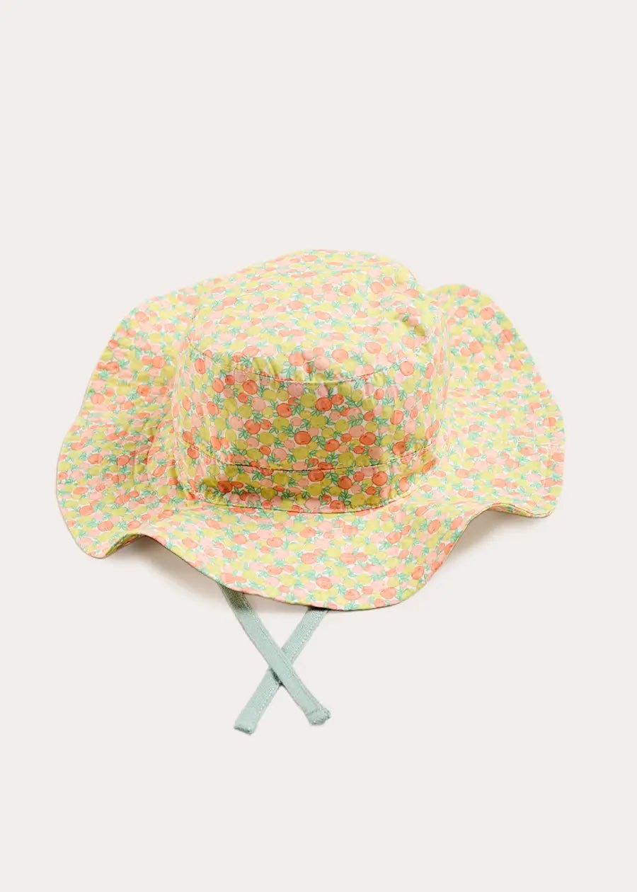 Annie Apple Print Beach Hat in Green (S-L)