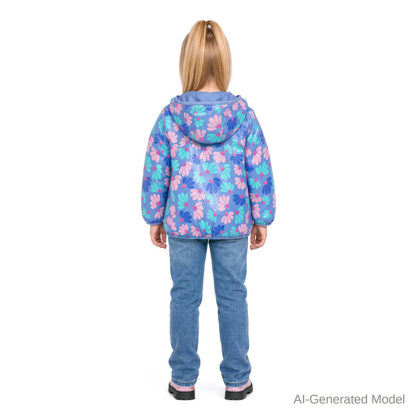 Reversible Color-Changing Puffer Jacket | Blue Floral