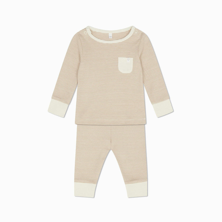 Oatmeal Stripe Pajama Set