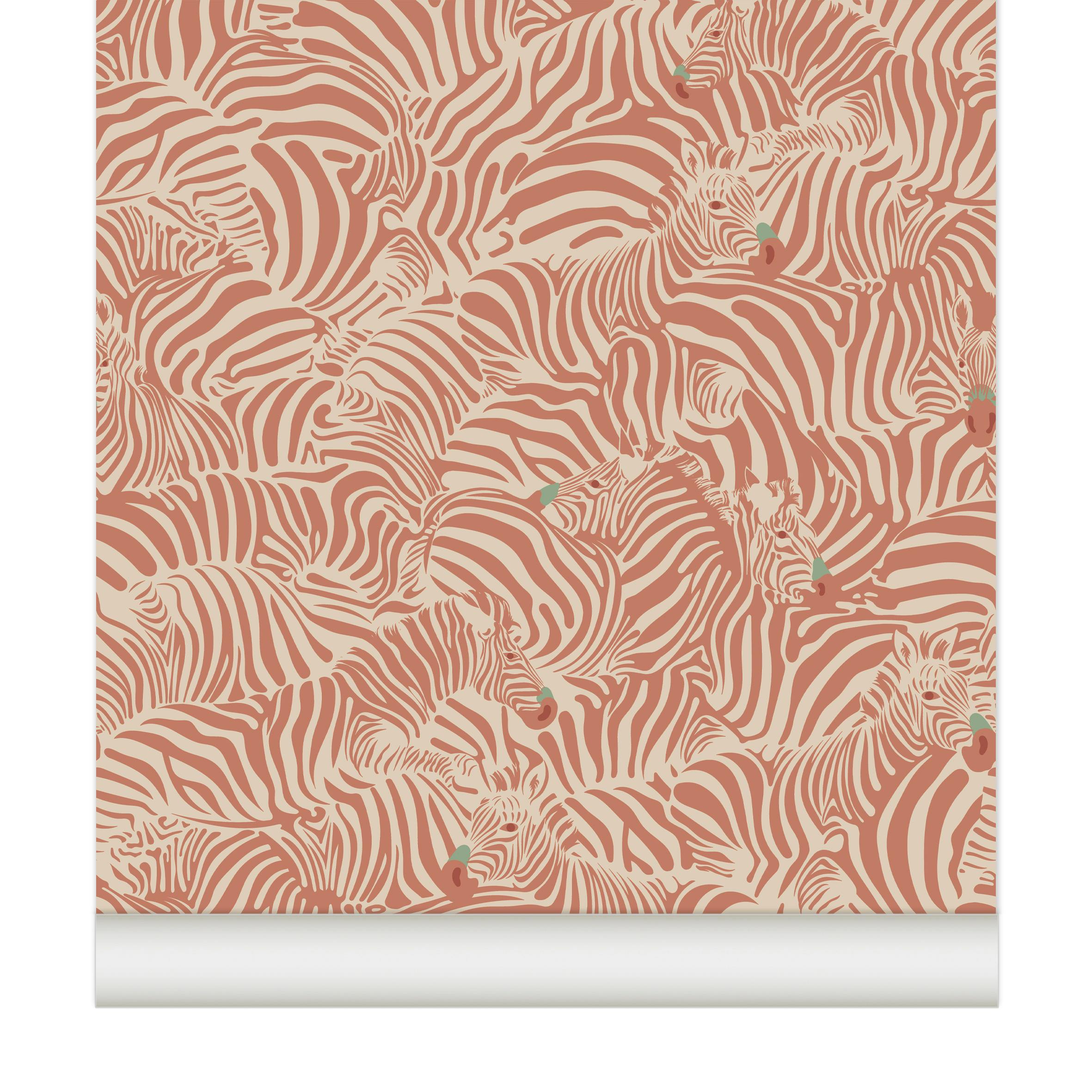 Papier peint Zebra coloris Brique