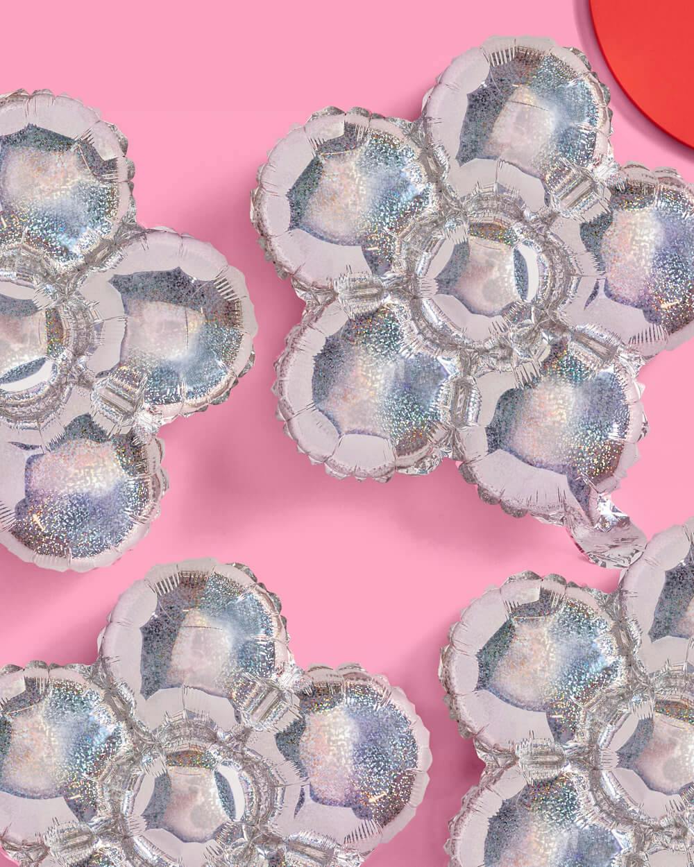 Shimmer Flower Balloon - 4 iridescent balloons