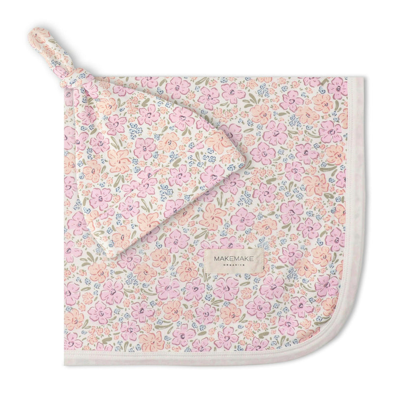 Organic Swaddle Blanket & Hat Set