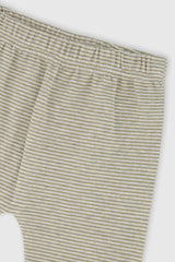 Organic Cotton Pants And Top Set Brown And White Stripes