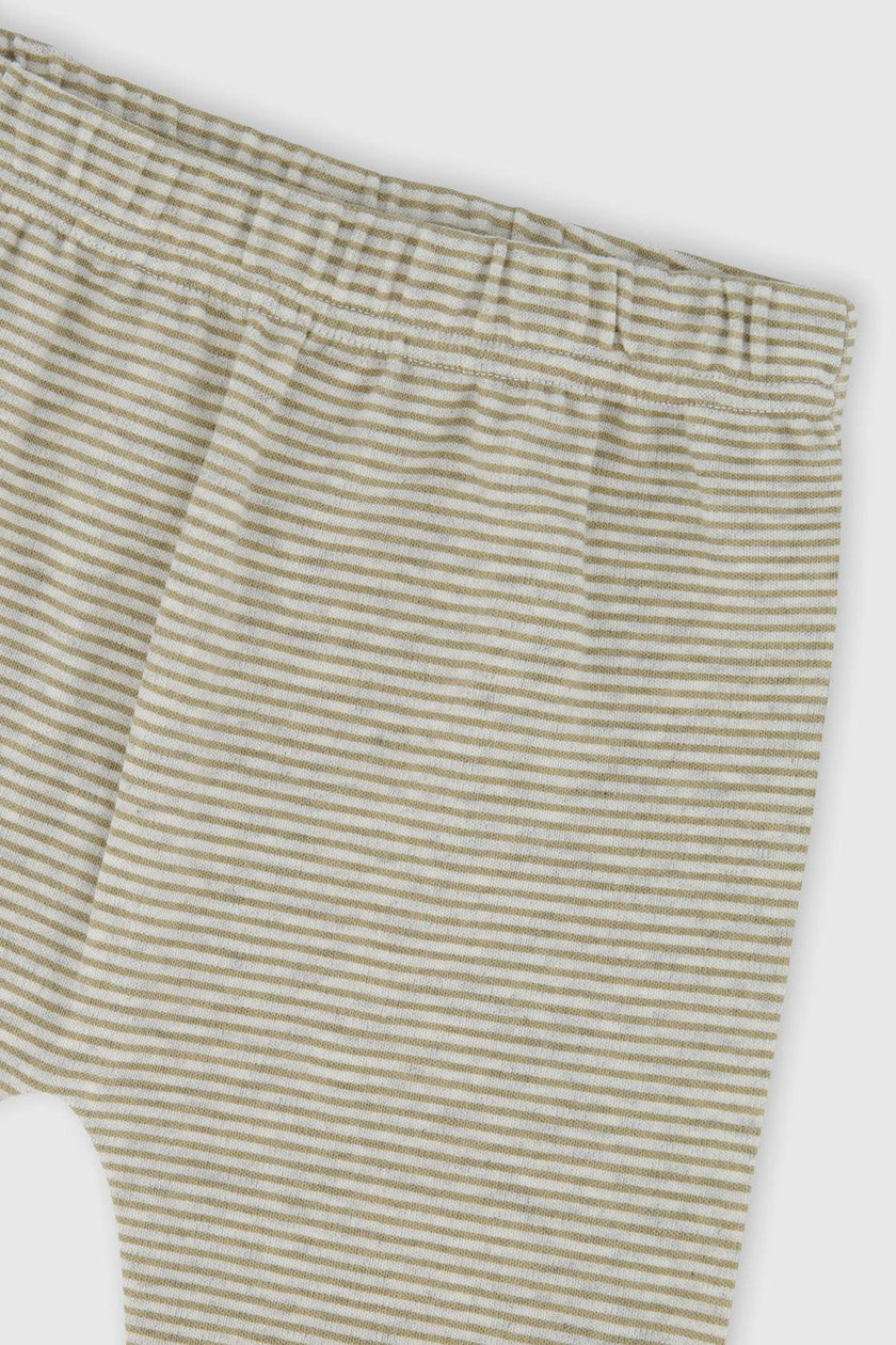 Organic Cotton Pants And Top Set Brown And White Stripes