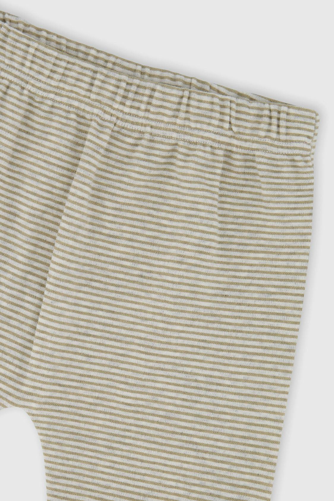 Organic Cotton Pants And Top Set Brown And White Stripes