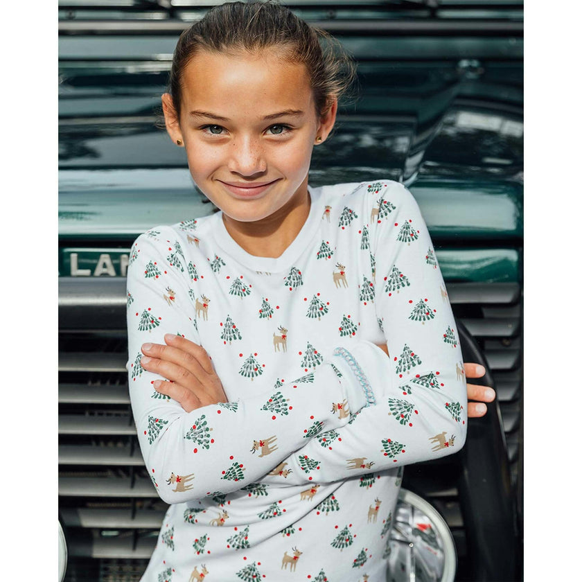 The Organic Long Sleeve Pajama Set [Tinsel Trees]