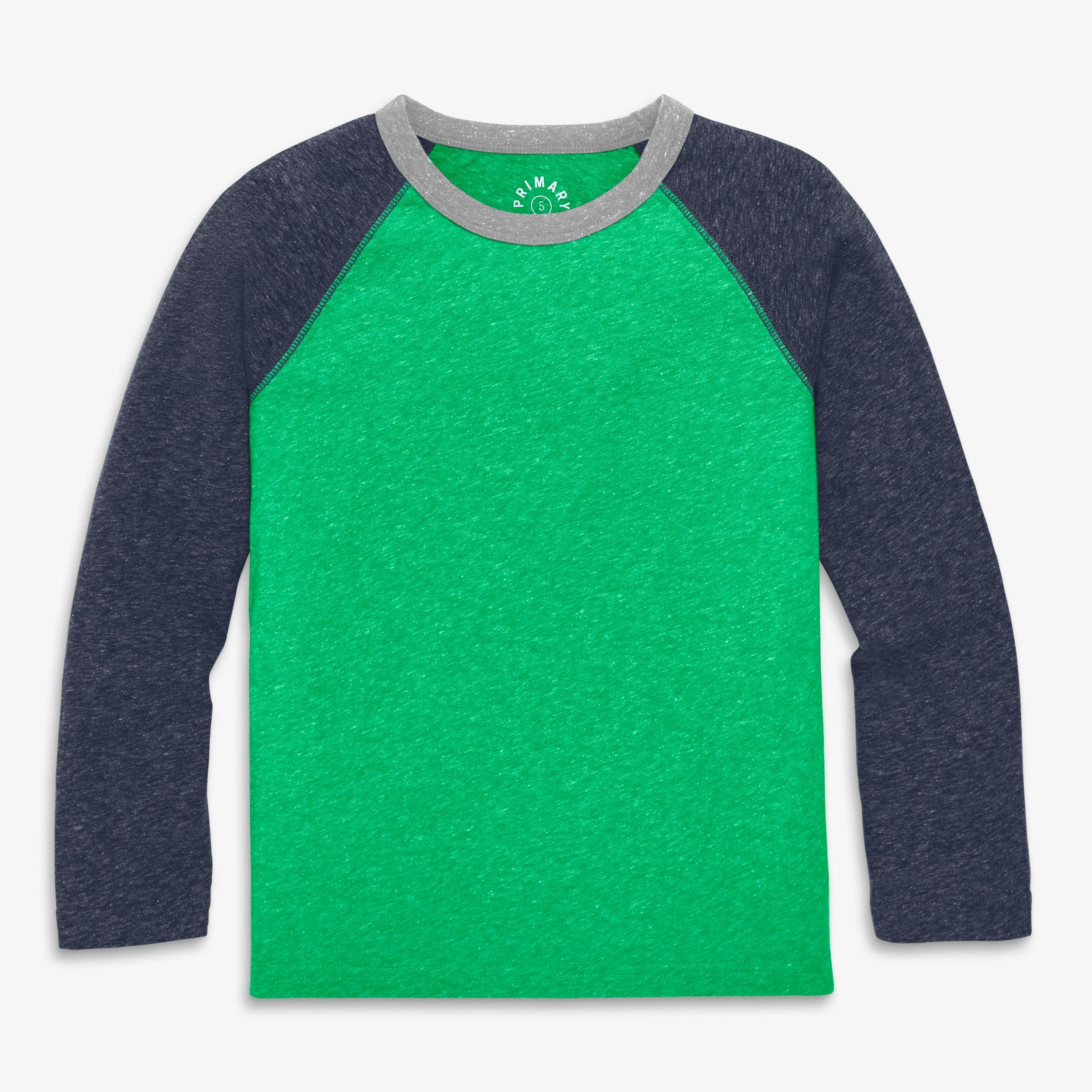 Kids heathered long sleeve baseball tee