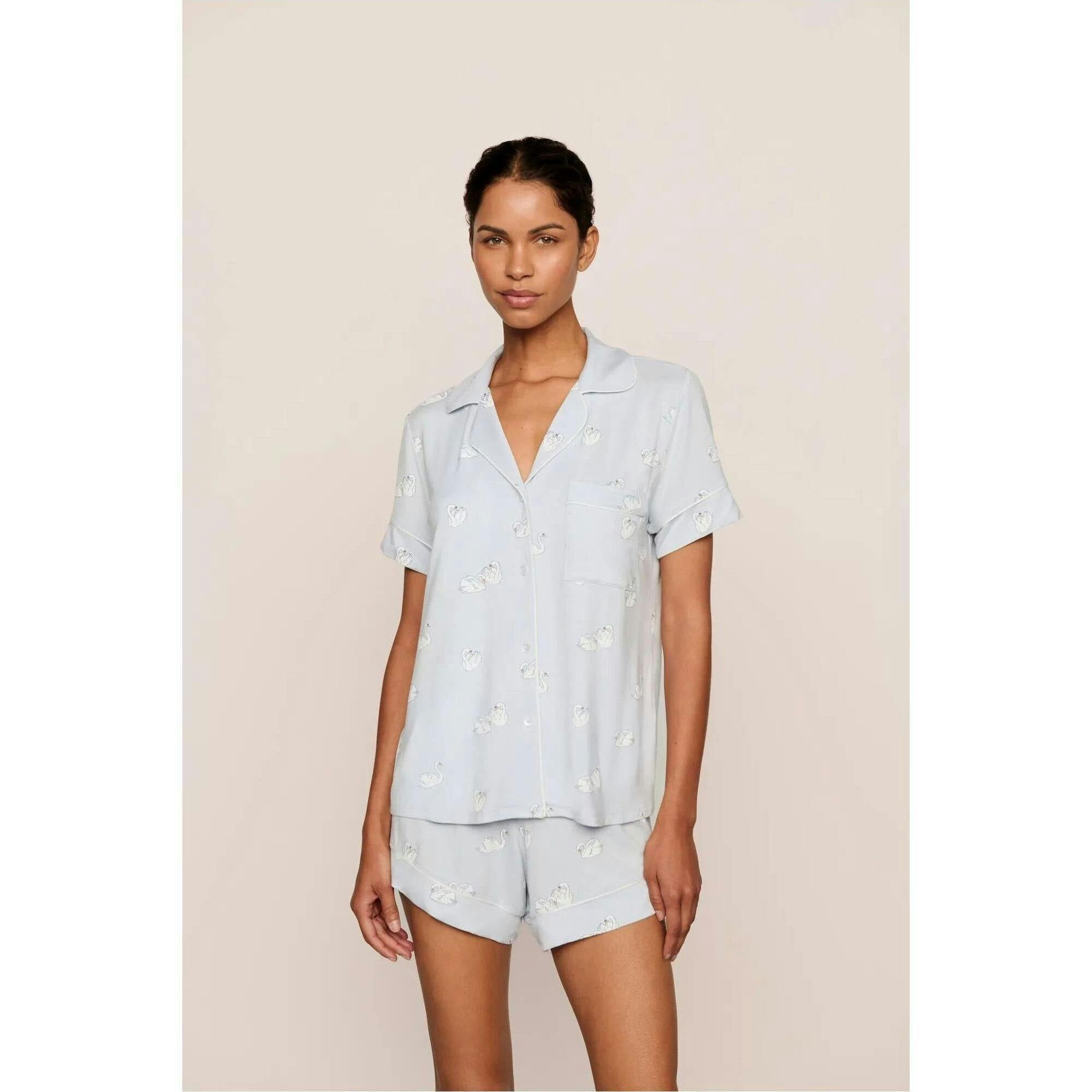 Gisele Printed TENCEL™ Modal Relaxed Short PJ Set, Blue