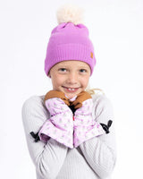 Kids Waterproof Mitten in Pink Marigold