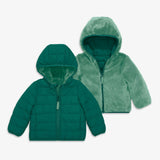 Baby reversible fleece puffer jacket