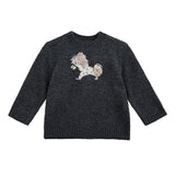 Dark Gray Dog Knit Sweater
