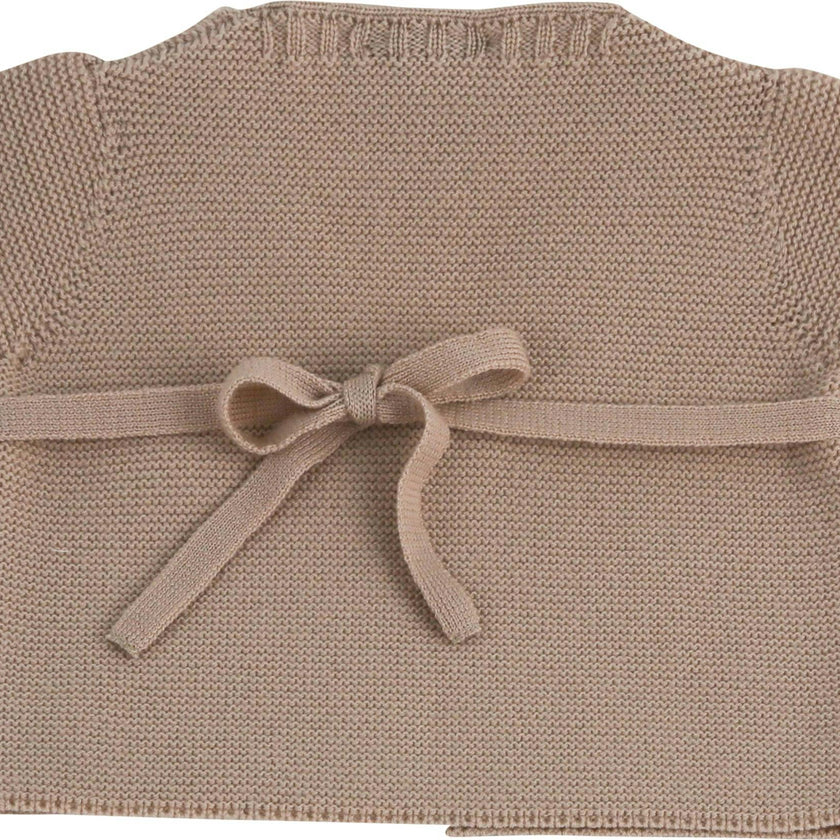 Little Royals Baby Tie-Front Sweater - Beige