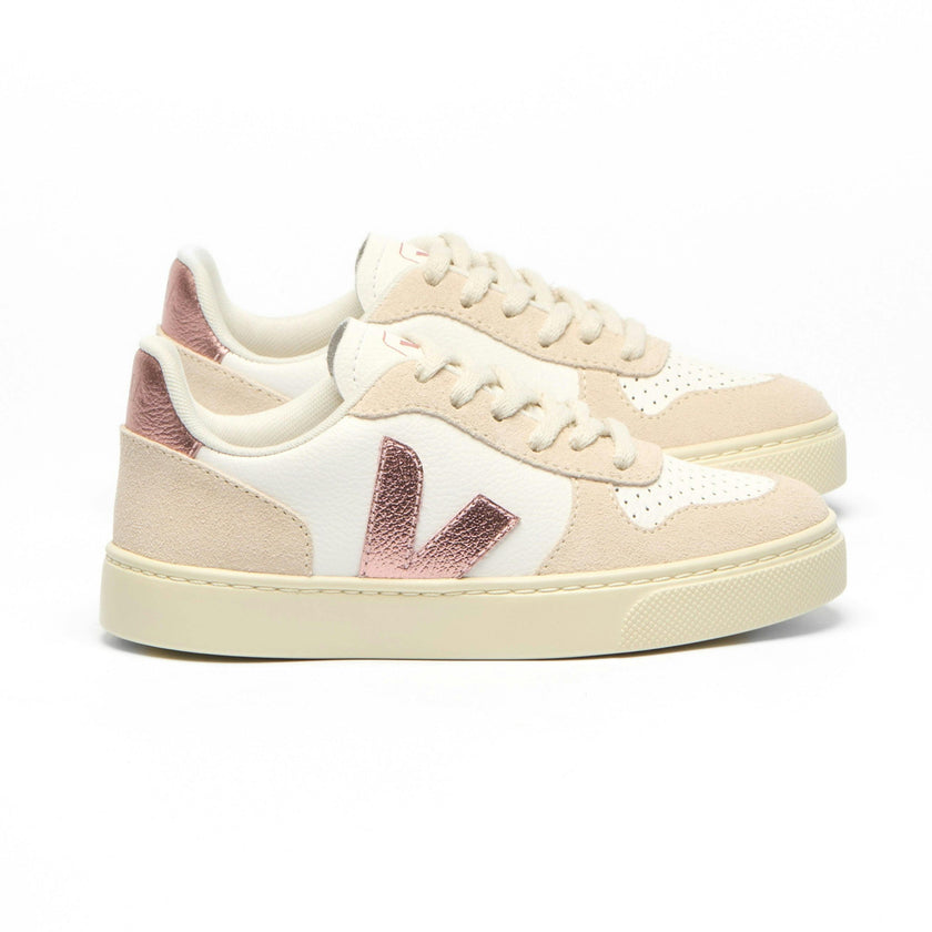 VEJA Small V-10 Laces - White Nacre Sable