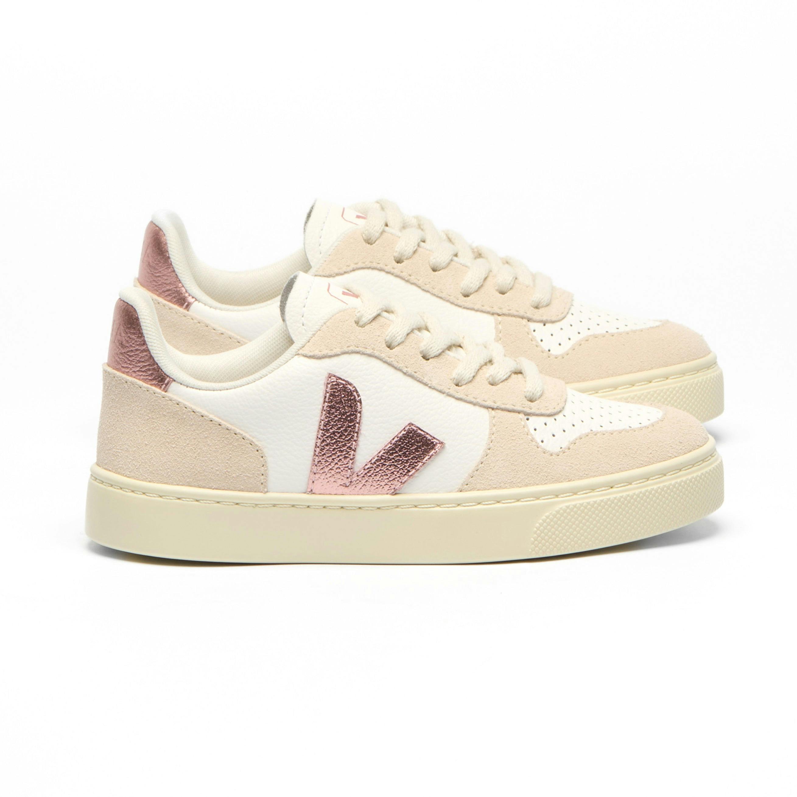 VEJA Small V-10 Laces - White Nacre Sable