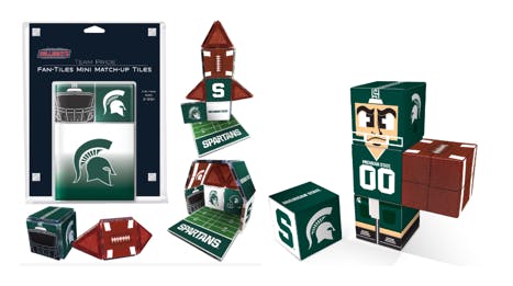 Michigan Wolverines Magnetic Fan Tiles & Qubee Character Combo Set