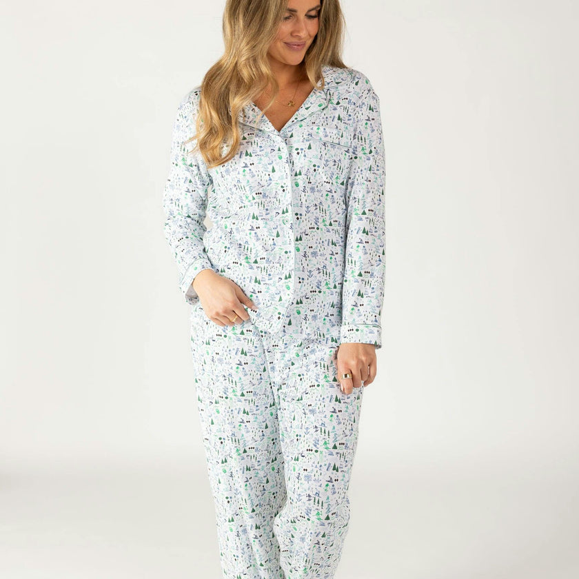 Après Ski Women's Button Front Long Pajama Set